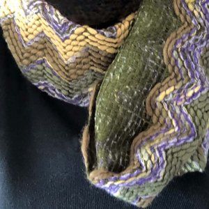 Missoni Infinity Scarf - Blue Green Brown Tones - 68 x 18 - Acrylic Blend